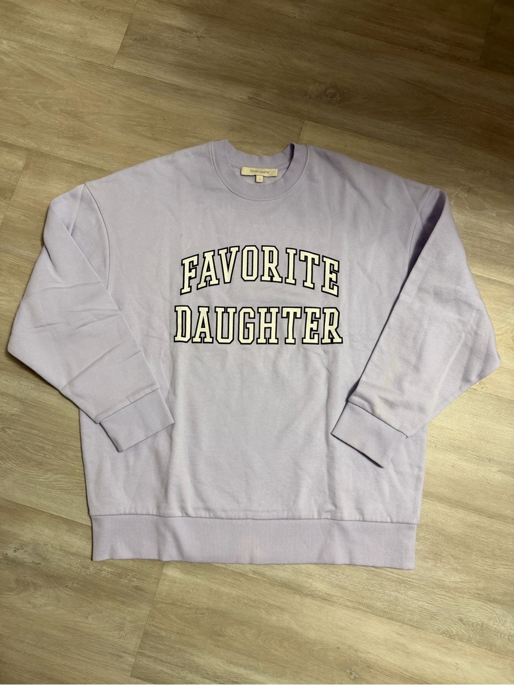 Favorite Daughter Pastel Lavender Crewneck Sweatshirt with Graphic